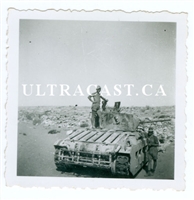 British Matilda Tank, Abandoned, North Africa, Original WWII Photo