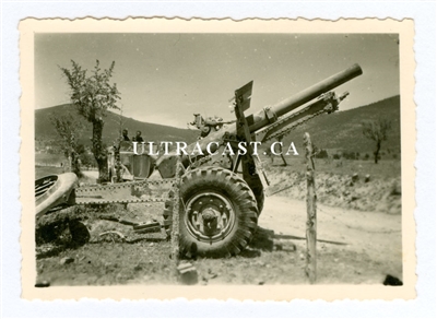 25 Pounder Gun, Greece or possibly North Africa, Original WW2 Photo
