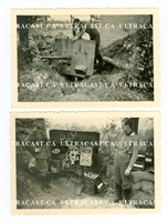 Captured British 2 Pounder Gun Emplacement, 2 photo set, France 1940, Original WW2 Photos