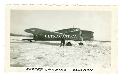 Avro Anson Forced Landing Near Bowsman, Manitoba, Original WW2 Photo