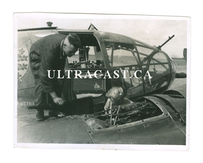 He-111 with KG 55 Emblem Undergoing Maintenance, Original WW2 Photo
