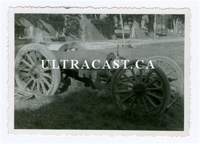 Captured French Gun Barrel from 280 mm Schneider Mortar, France 1940, Original WW2 Photo