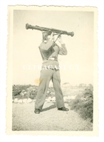 German German Using a Stereoscopic Rangefinder, Original WW2 Photo