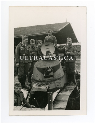 German Soldiers with Captured French FT-17 Tank, France 1940, Original WW2 Photo