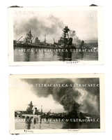 Scuttled Battleship Strasbourg and Cruiser Colbert, Toulon 1942, Original WW2 Photo