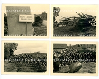 Captured French Weapons, Helmets and Equipment, France 1940 (4-photo set), Original WW2 Photo