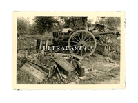 Captured French 75 mm Gun and Ammo Boxes, France 1940, Original WW2 Photo