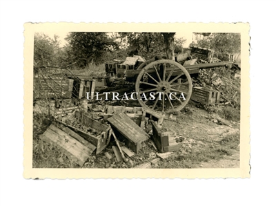 Captured French 75 mm Gun and Ammo Boxes, France 1940, Original WW2 Photo