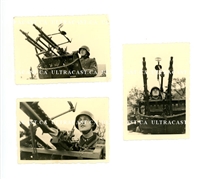 German Soldier with Twin MG-34 Zwilling, 3-photo set, Original WW2 Photos