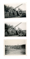 German 21 cm Gun, 3-photo set, Original WW2 Photos
