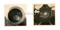 View Down Barrel of German 15 cm Gun from Both Ends (2 photos), Original WW2 Photo
