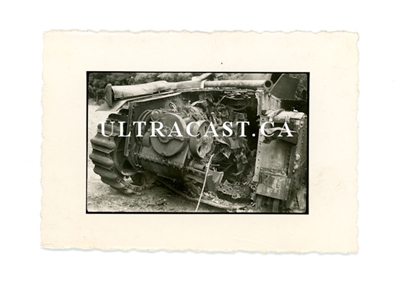Wreckage of French Char B Tank named Yaounde No. 290, France 1940, Original WW2 Photo