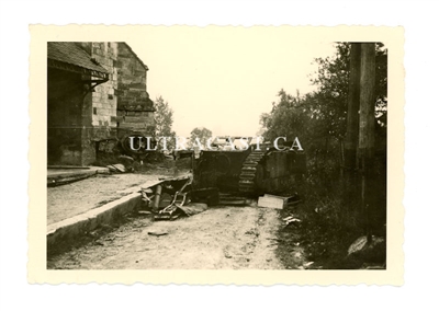 Heavily Damaged French Char B Tank named Eure No. 337, France 1940, Original WW2 Photo