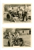 Crewmen Cleaning and Servicing 3.7 cm PaK Anti-tank Gun (2-photo set), Original WW2 Photo