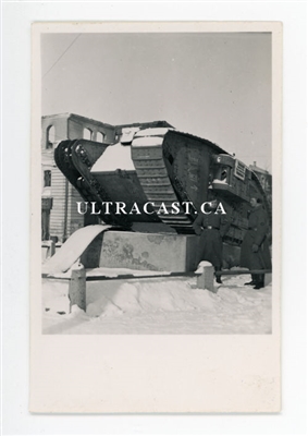 WW 1 British Mk V Tank on Display in Kharkov, Russia , 1941, Original WW2 Photo