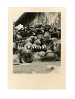 Pile of Captured French Helmets, France 1940, Original WW2 Photo