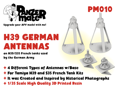 Panzer Mate PM010 - H39 German Antennas