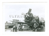 Ground Crewmen with a Heavily Damaged P-47, Original WWII Photo