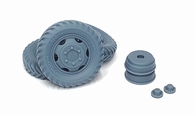 Pimp My Miniatures AFVs35-091 - M2/M3/M16 Halftrack Front Wheels Set with Spare (weighted) Type 2