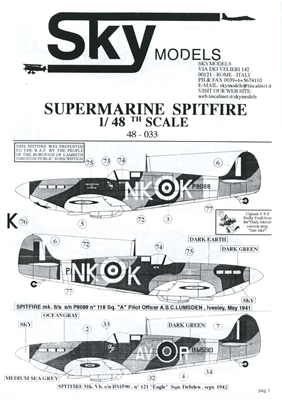 Sky Models 48033 - Supermarine Spitfire