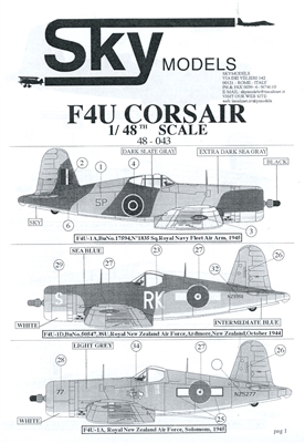 Sky Models 48043 - F4U Corsair