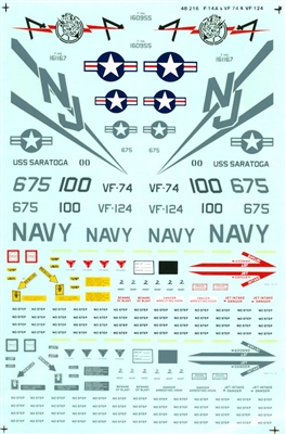 Super Scale 48-0216 - F-14A's (VF-74 & VF-124)