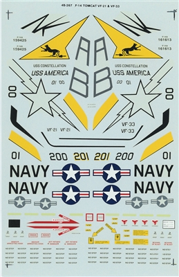 Super Scale 48-0267 - F-14A Tomcats (VF-21 & VF-33)