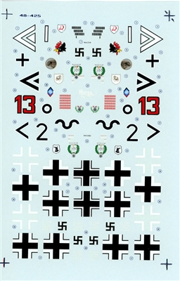 Super Scale 48-0425 - Bf-109 F-4s, G-5, G-6 (Hahn, Bar, Bartels, Gollob)