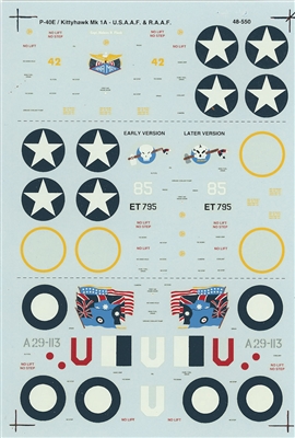 Super Scale 48-0550 - P-40E Kittyhawk Mk 1A