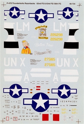 Super Scale 48-0734 - P-47D Razorback Thunderbolts