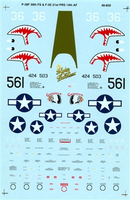 Super Scale 48-0859 - Lockheed P-38F & F-5E Lightnings (39th FS & 21st PRS)