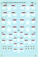 Super Scale 48-0899 - USN Insignia:  All white or white with red bars