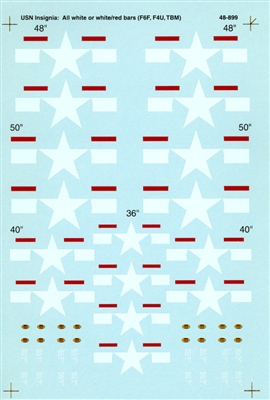 Super Scale 48-0899 - USN Insignia:  All white or white with red bars