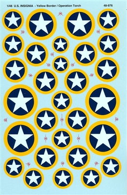Super Scale 48-0976 - Yellow Outline WWII U.S. Insignia (Operation Torch)