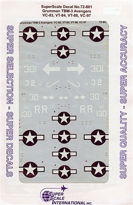 Super Scale 72-801 - Grumman TBM-3 Avengers