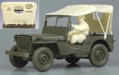 Bodi TB-35028 - Willys Jeep Tarp Set & U.S. Driver