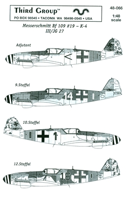 Third Group 48-066 - Messerschmitt Bf 109 #19 - K-4 III/JG27