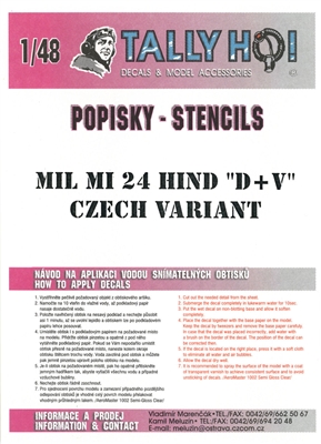 Tally Ho S48010 - Mil Mi-24 Hind "D+V" Czech Variant Stencils