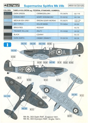 Techmod 48001S - Supermarine Spitfire Mk I/IIb