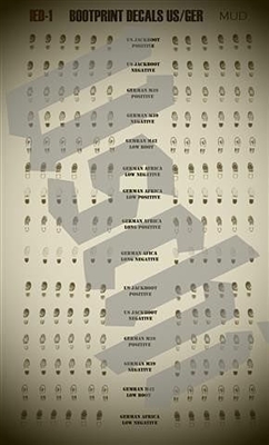 Uschi 1013 - Bootprint Decals "Muddy", US and German