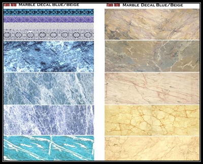 Uschi 1019 - Marble Decal "Blue & Beige"