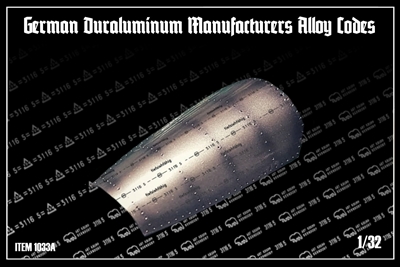 Uschi 1033A - German Duraluminum Manufacturer Alloy Codes MINI 1/32