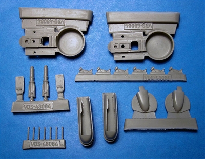 Vector VDS48-084 - Reggiane Re 2002 Wheel Wells, Landing Gear Legs and Covers (fits Italari/Tamiya kits)